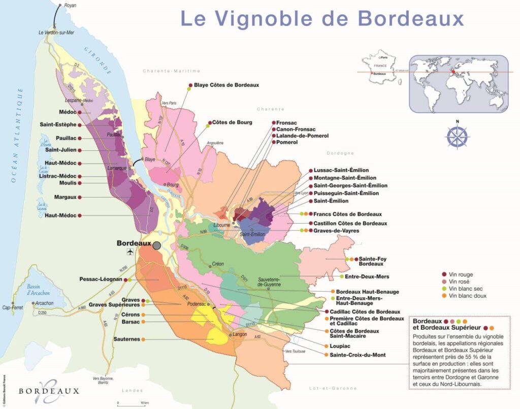 Tìm hiểu các vùng làm rượu vang, vườn nho hàng đầu tại Bordeaux